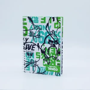 AB Spiral Notebook A5 Squares - Angry Green أب دفتر  ملاحظات حلزوني مربعات أ5 - أخضر غاضب