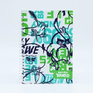 AB Spiral Notebook A4 Squares - Angry Green أب دفتر  ملاحظات حلزوني أ4 مربعات - أخضر غاضب