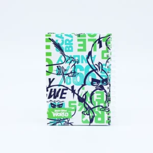 AB Spiral Notebook A4 Blank - Angry Green أب دفتر  ملاحظات حلزوني  أ4 فارغ - أخضر غاضب